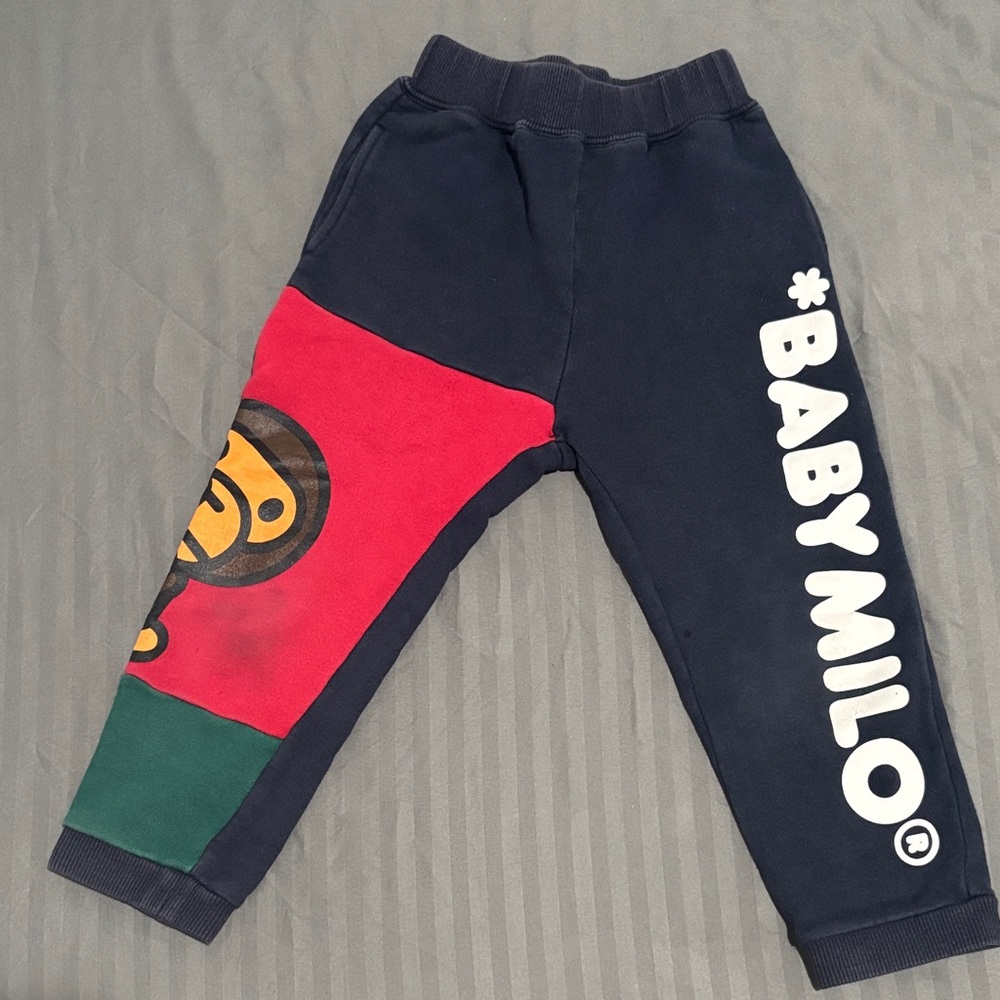Kids Colorblock Joggers - Black and Red